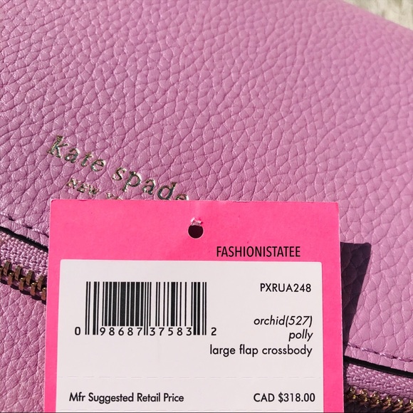 Kate spade large flap crossbody Polly orchid 527 - Picture 5 of 8